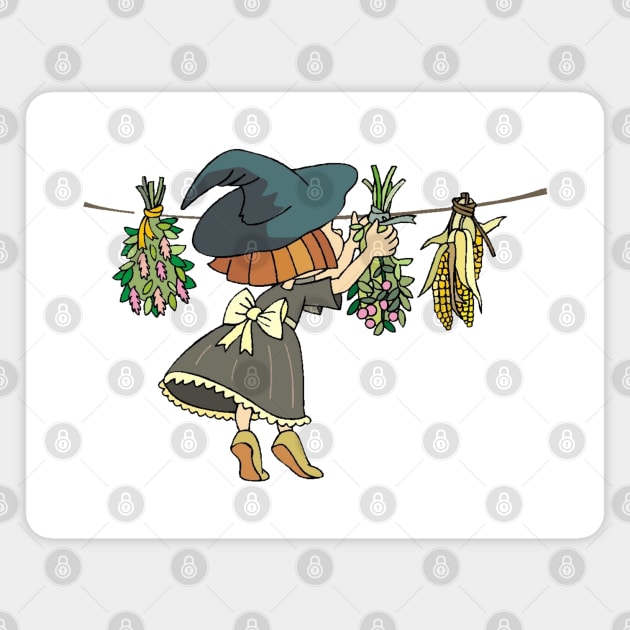Kitchen Herbal Witch Magnet by HolidayBug